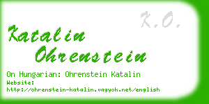 katalin ohrenstein business card